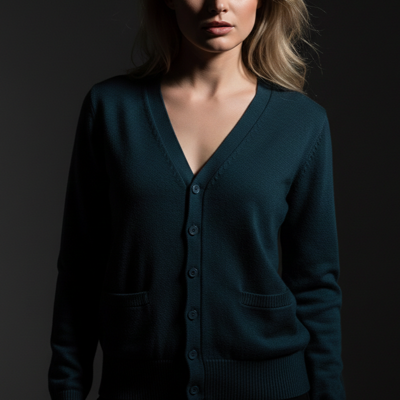 Women’s V-Neck Button Front Cardigan Sweater - Heston Manor