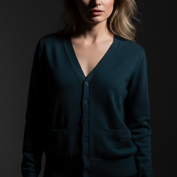 Women’s V-Neck Button Front Cardigan Sweater - Heston Manor