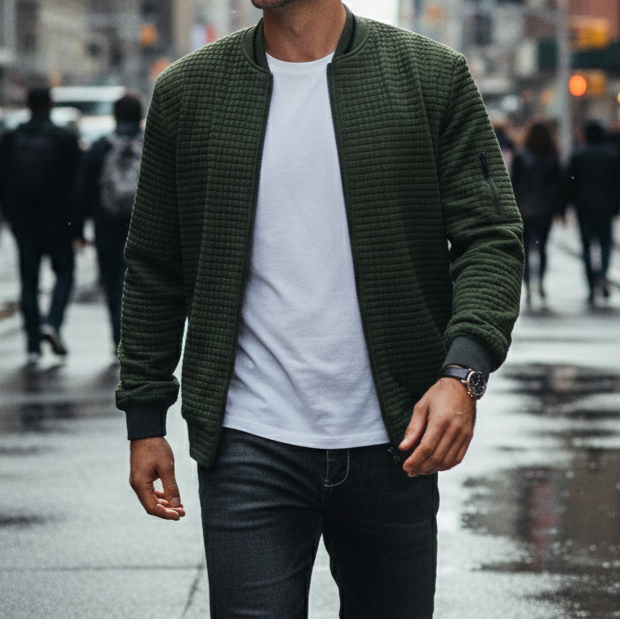 Men's Quilted Bomber Jacket - Heston Manor