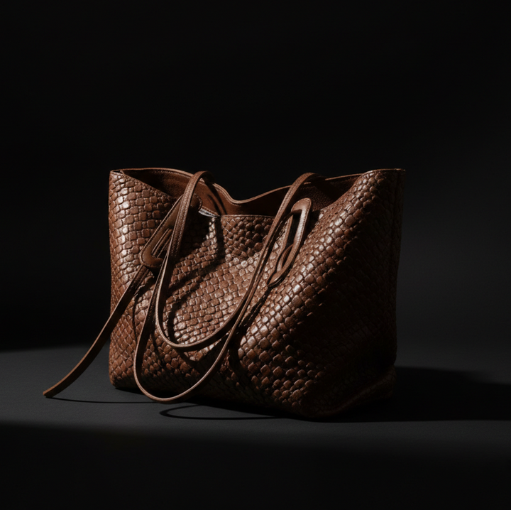 Women's Woven Tote Bag with Adjustable Straps - Heston Manor