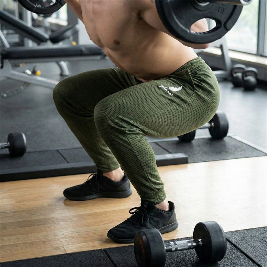 Men’s Textured Knit Joggers with Tapered Fit - Heston Manor