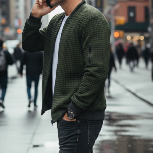 Men's Quilted Bomber Jacket - Heston Manor