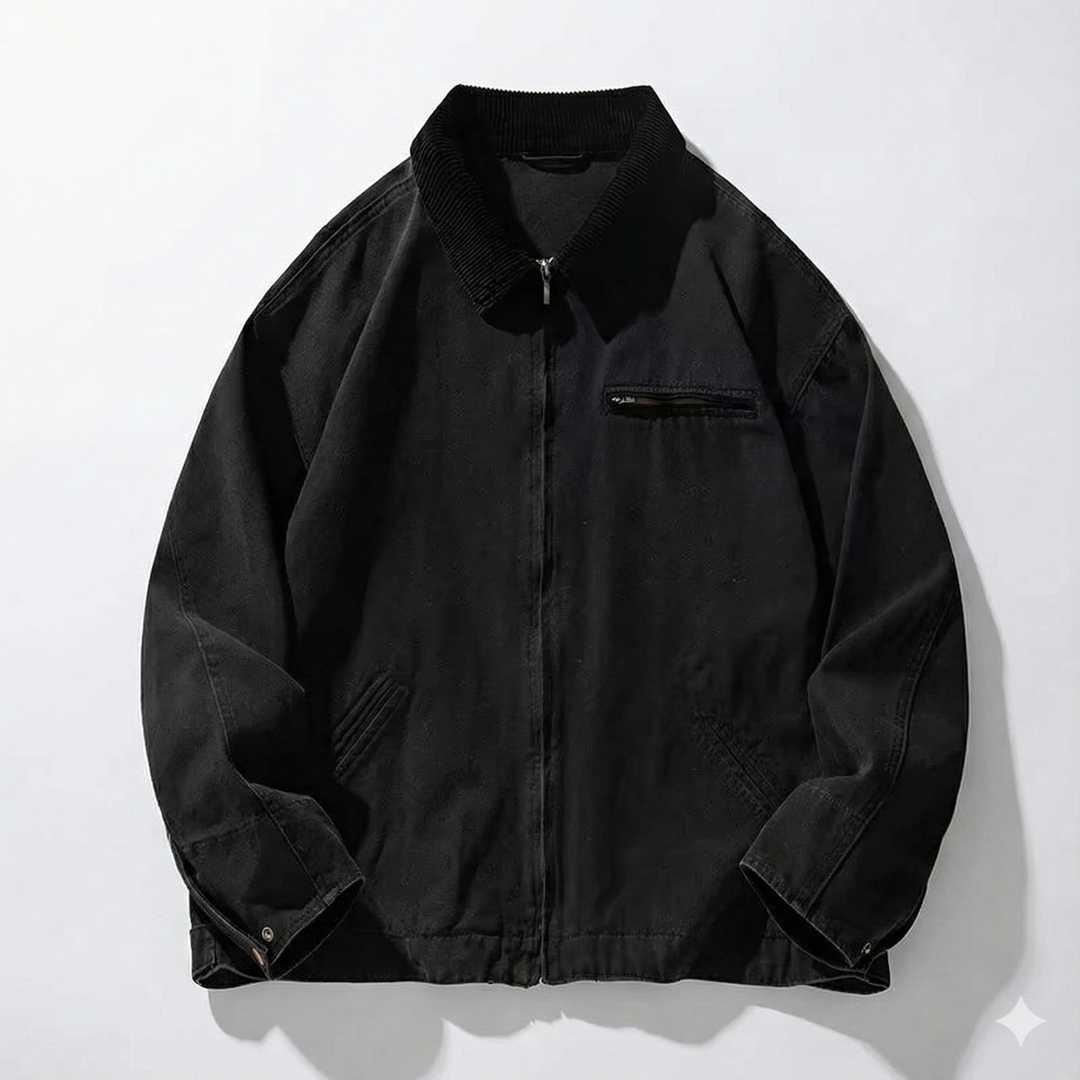 Women's Black Oversized Detroit Utility Jacket - Heston Manor