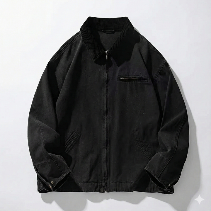Women's Black Oversized Detroit Utility Jacket - Heston Manor