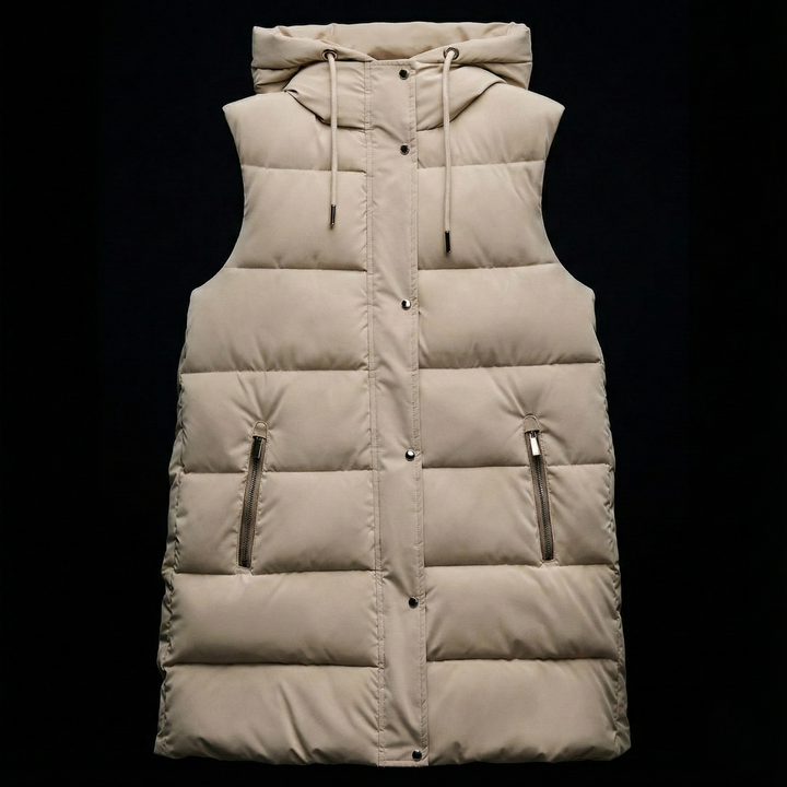 Women’s Long Quilted Hooded Vest - Heston Manor