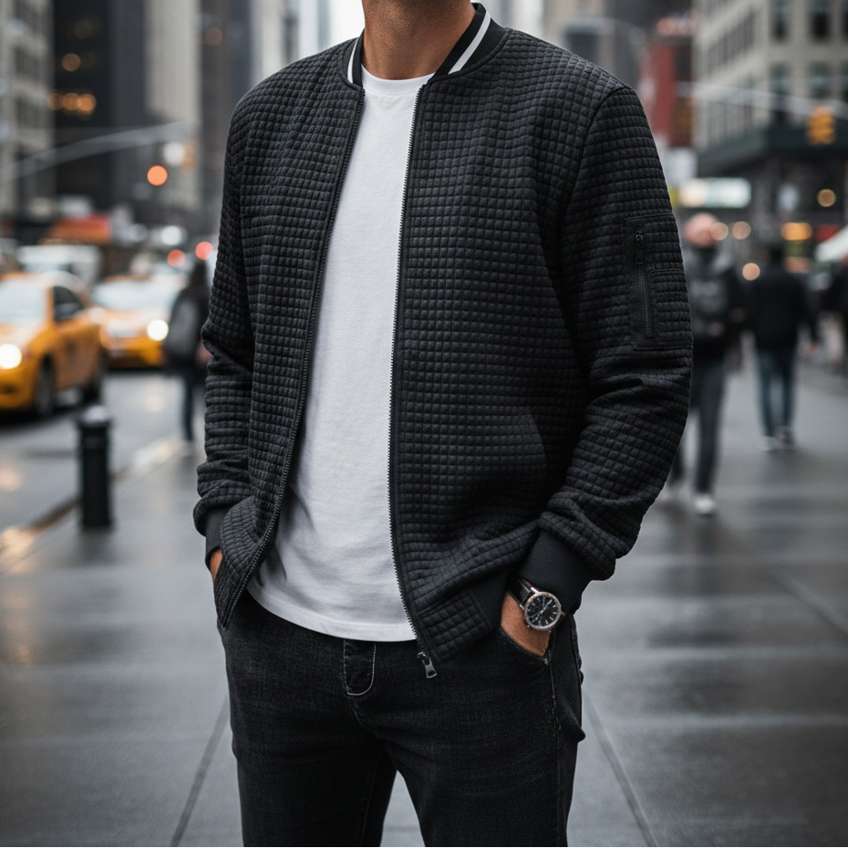 Men's Quilted Bomber Jacket - Heston Manor