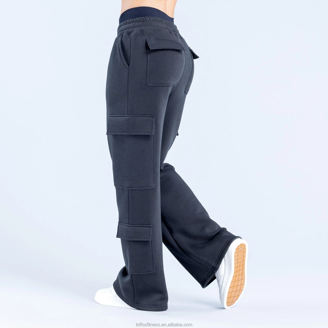 New Design Plus Size Loose Casual Cotton Vintage Oversized Baggy High Waist Wide Leg Cargo Joggers Sweatpants Women - Heston Manor