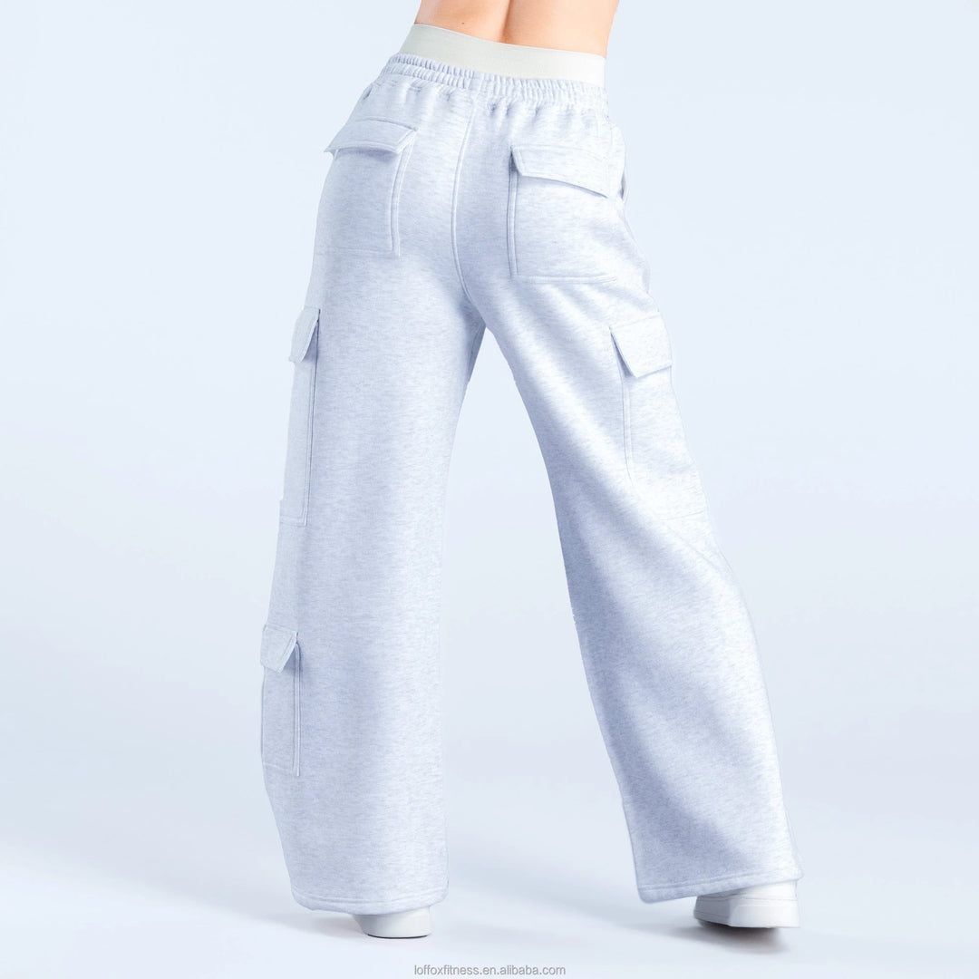 New Design Plus Size Loose Casual Cotton Vintage Oversized Baggy High Waist Wide Leg Cargo Joggers Sweatpants Women - Heston Manor