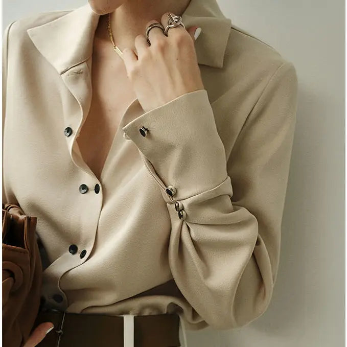 Women’s Button-Down Collared Work Blouse - Heston Manor