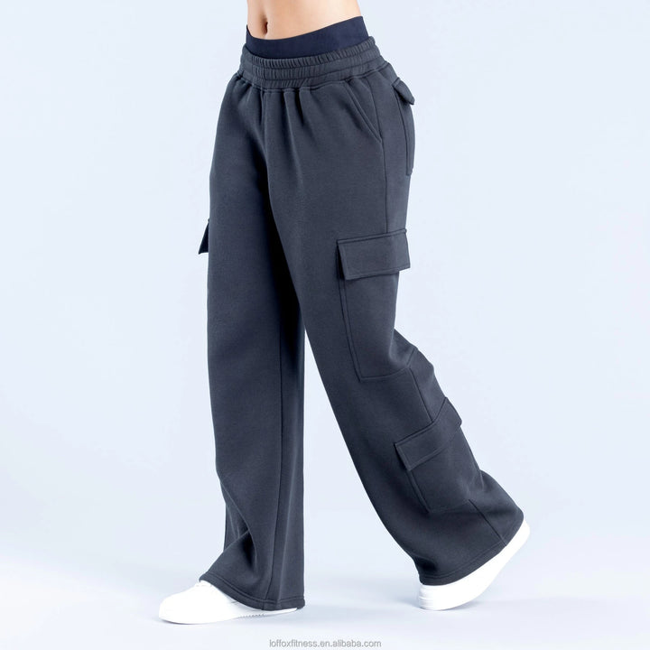 New Design Plus Size Loose Casual Cotton Vintage Oversized Baggy High Waist Wide Leg Cargo Joggers Sweatpants Women - Heston Manor