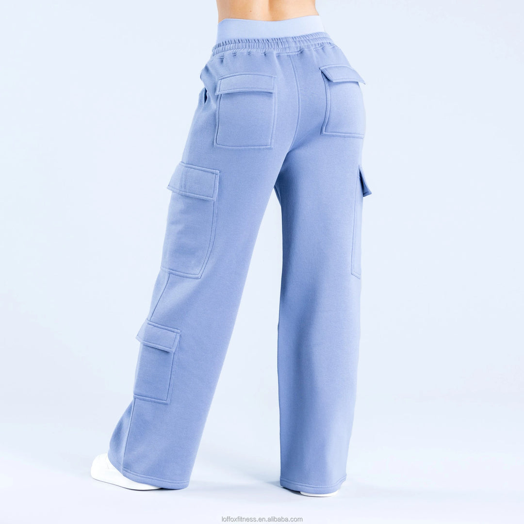 New Design Plus Size Loose Casual Cotton Vintage Oversized Baggy High Waist Wide Leg Cargo Joggers Sweatpants Women - Heston Manor