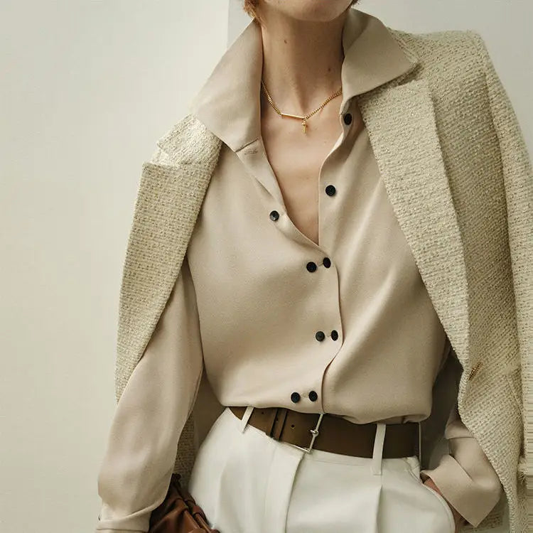 Women’s Button-Down Collared Work Blouse - Heston Manor