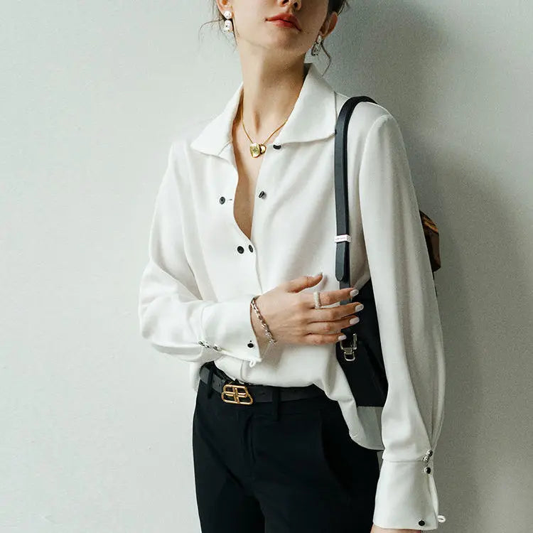 Women’s Button-Down Collared Work Blouse - Heston Manor