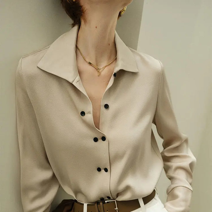 Women’s Button-Down Collared Work Blouse - Heston Manor