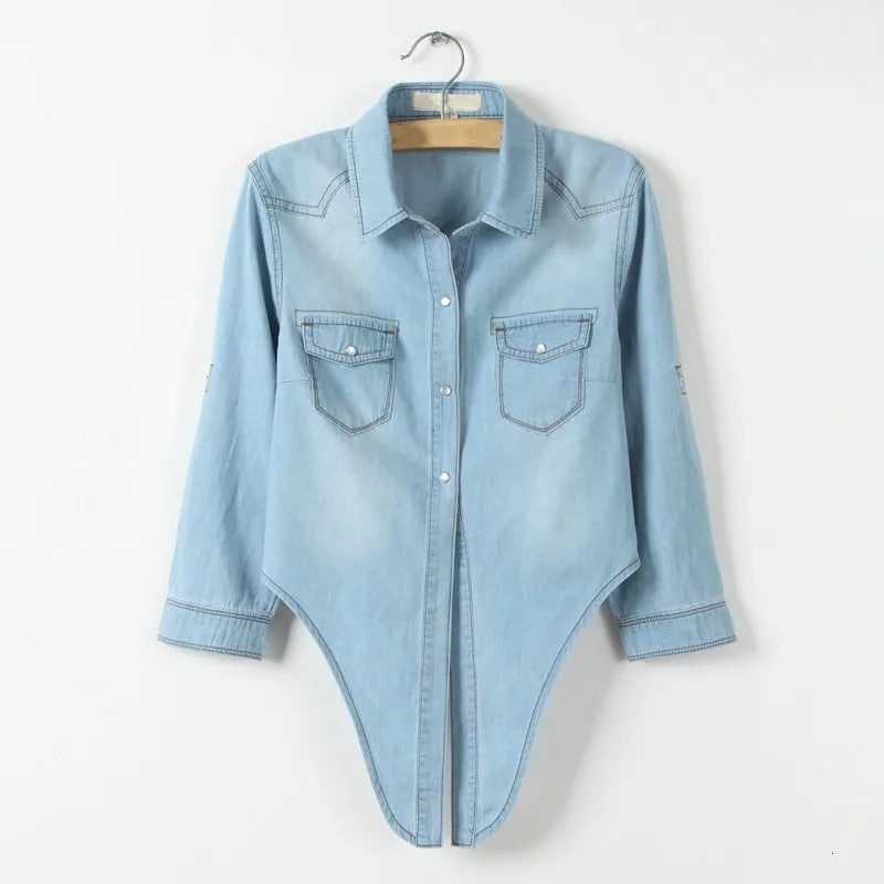The Tie-Front Denim Shirt - Heston Manor