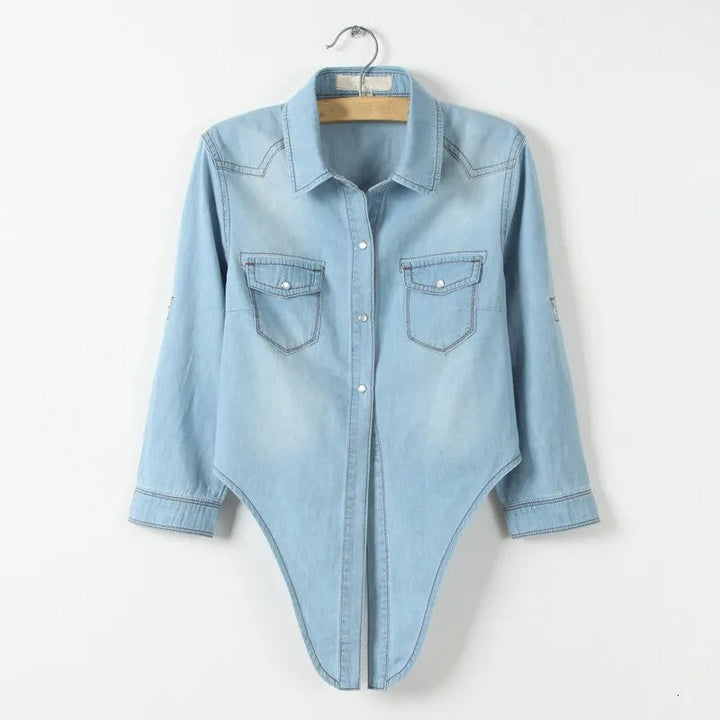 The Tie-Front Denim Shirt - Heston Manor