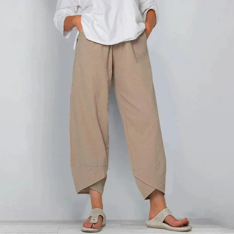 Women's Modern Cropped Loose-Fit  Pants - Heston Manor
