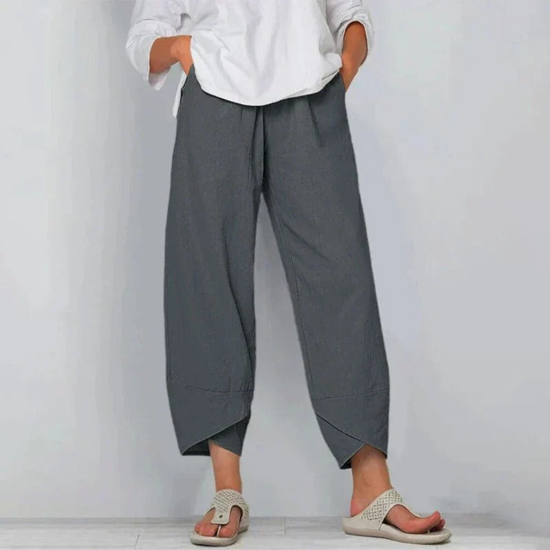 Women's Modern Cropped Loose-Fit  Pants - Heston Manor