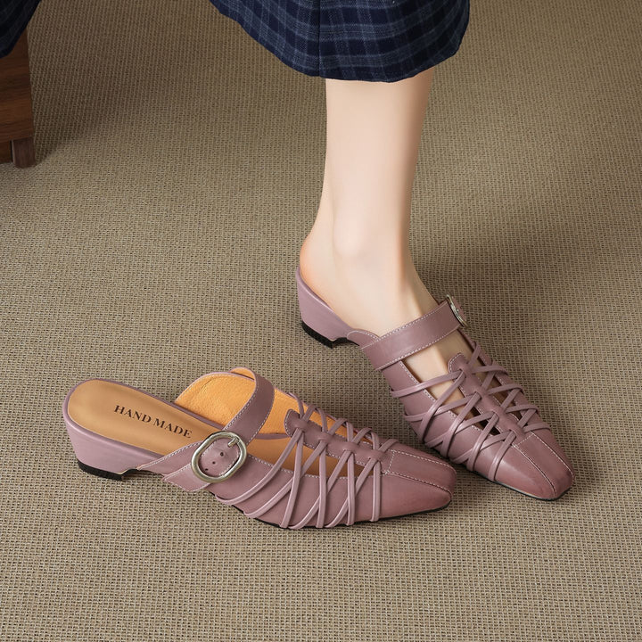 Meira Genuine Leather Mules
