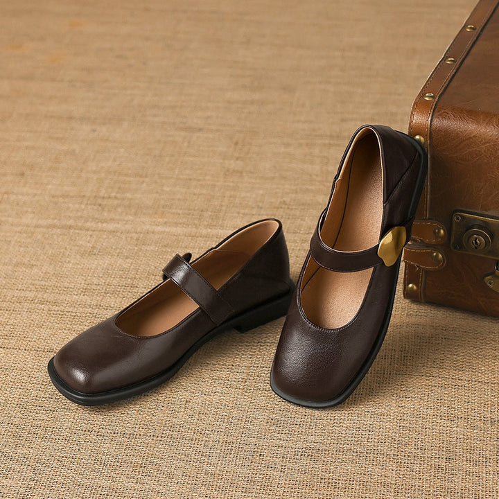 Tiara Mary Jane Leather Flats