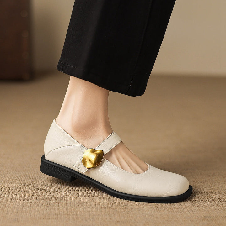 Tiara Mary Jane Leather Flats