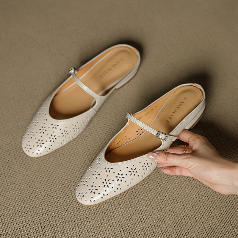 Orissa Genuine Leather Mary Jane Mules