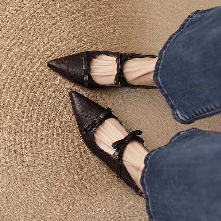 Vasko Genuine Leather Pointed-Toe Mules
