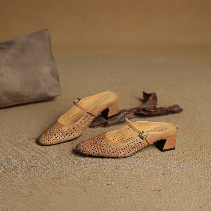 Arlen Genuine Leather Mary Jane Mules