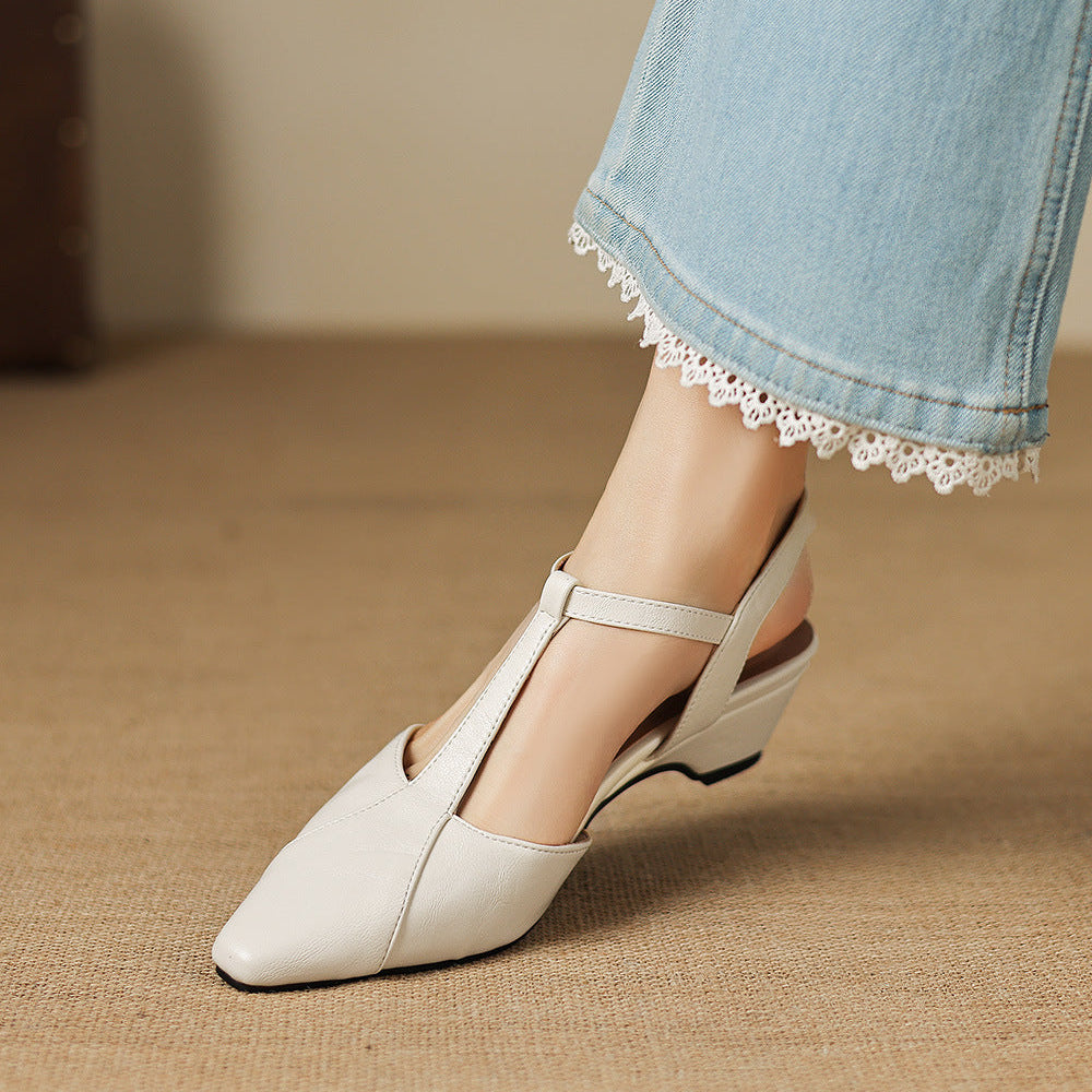 Lisse T-Strap Leather Heels