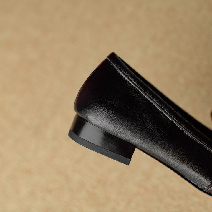 Zaria Buckled Genuine Leather Loafers