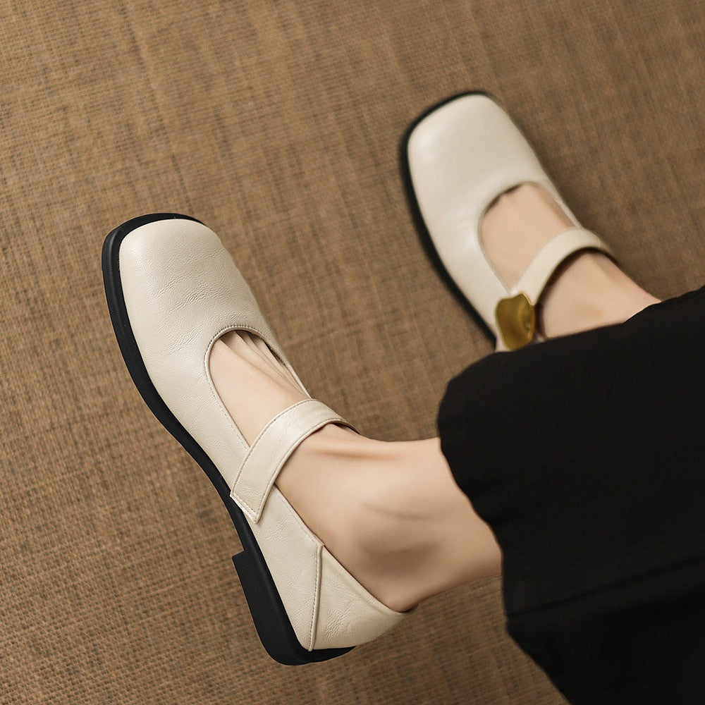 Tiara Mary Jane Leather Flats