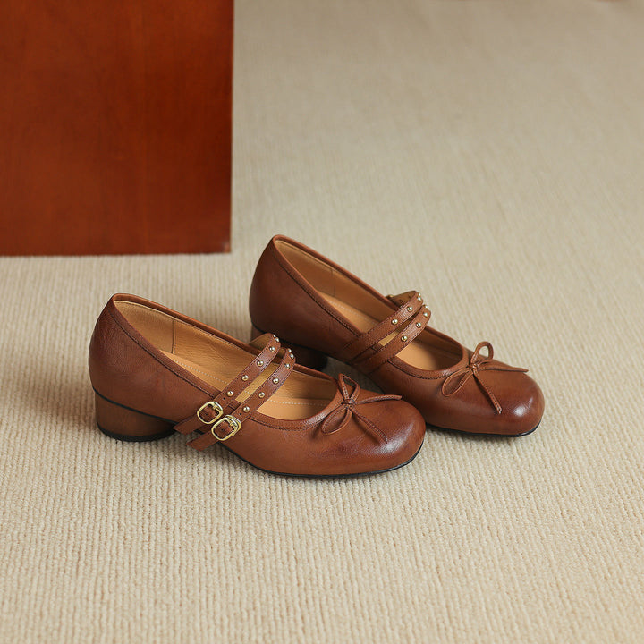 Gilda Genuine Leather Mary Jane Heels