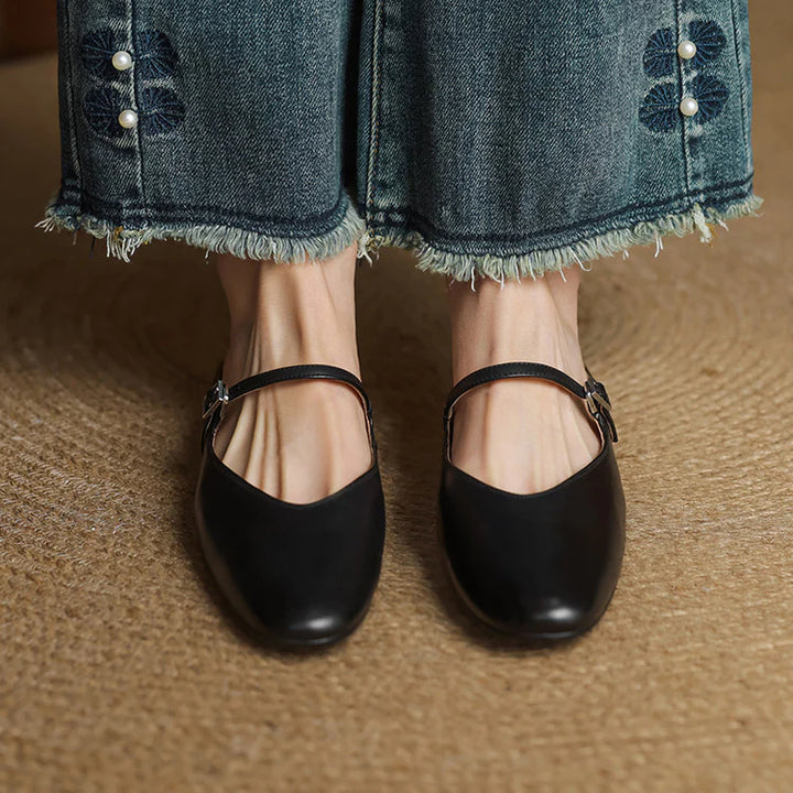 Julea Genuine Leather Mary Jane Mules