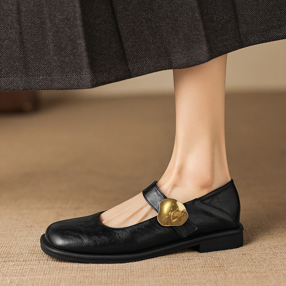 Tiara Mary Jane Leather Flats