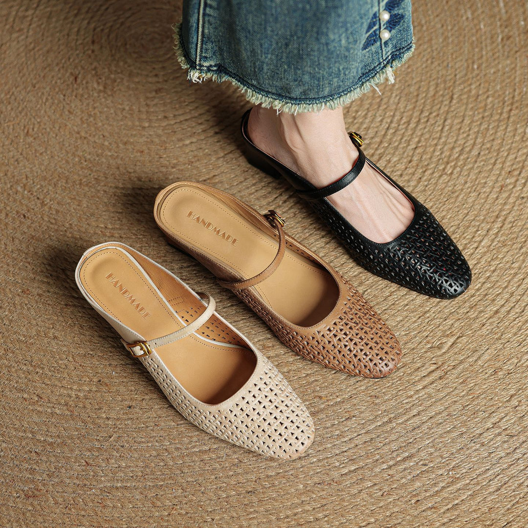 Arlen Genuine Leather Mary Jane Mules