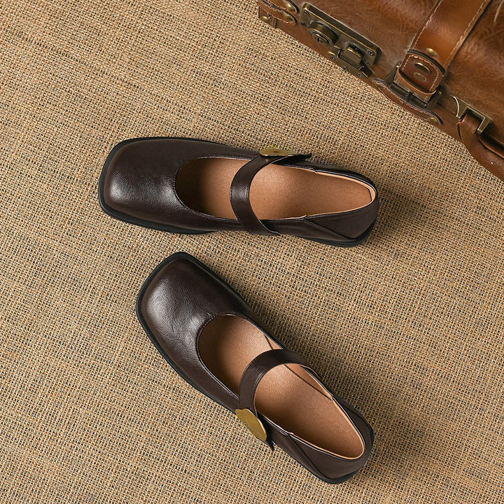 Tiara Mary Jane Leather Flats