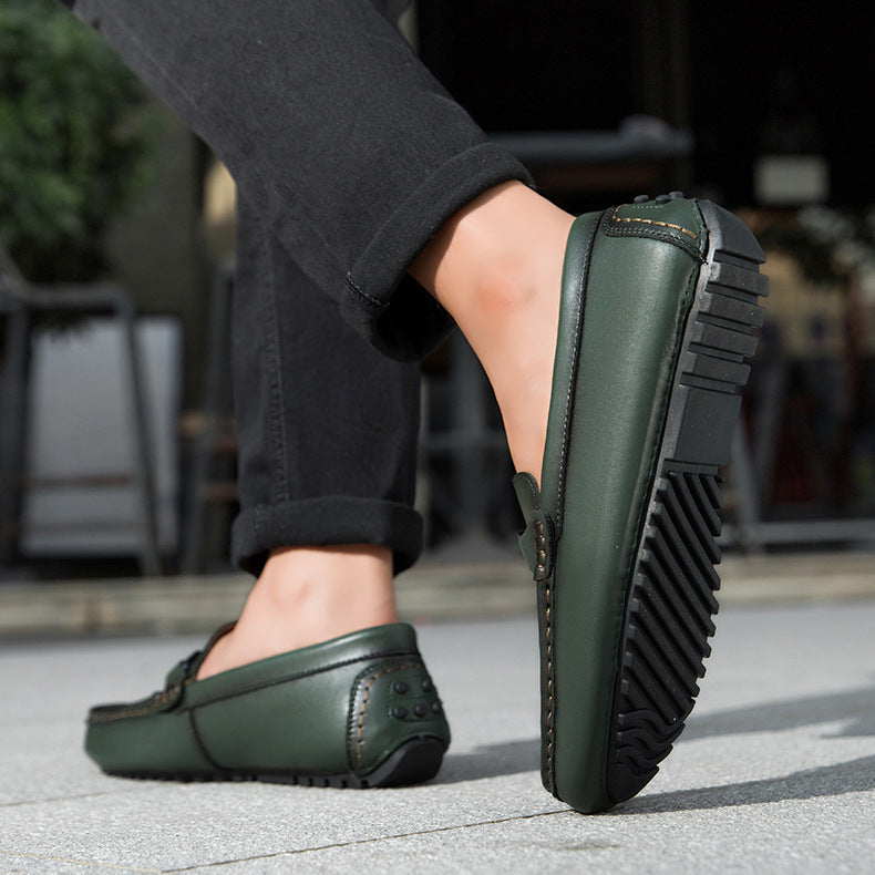 Breco Genuine Leather Moccasin Loafers