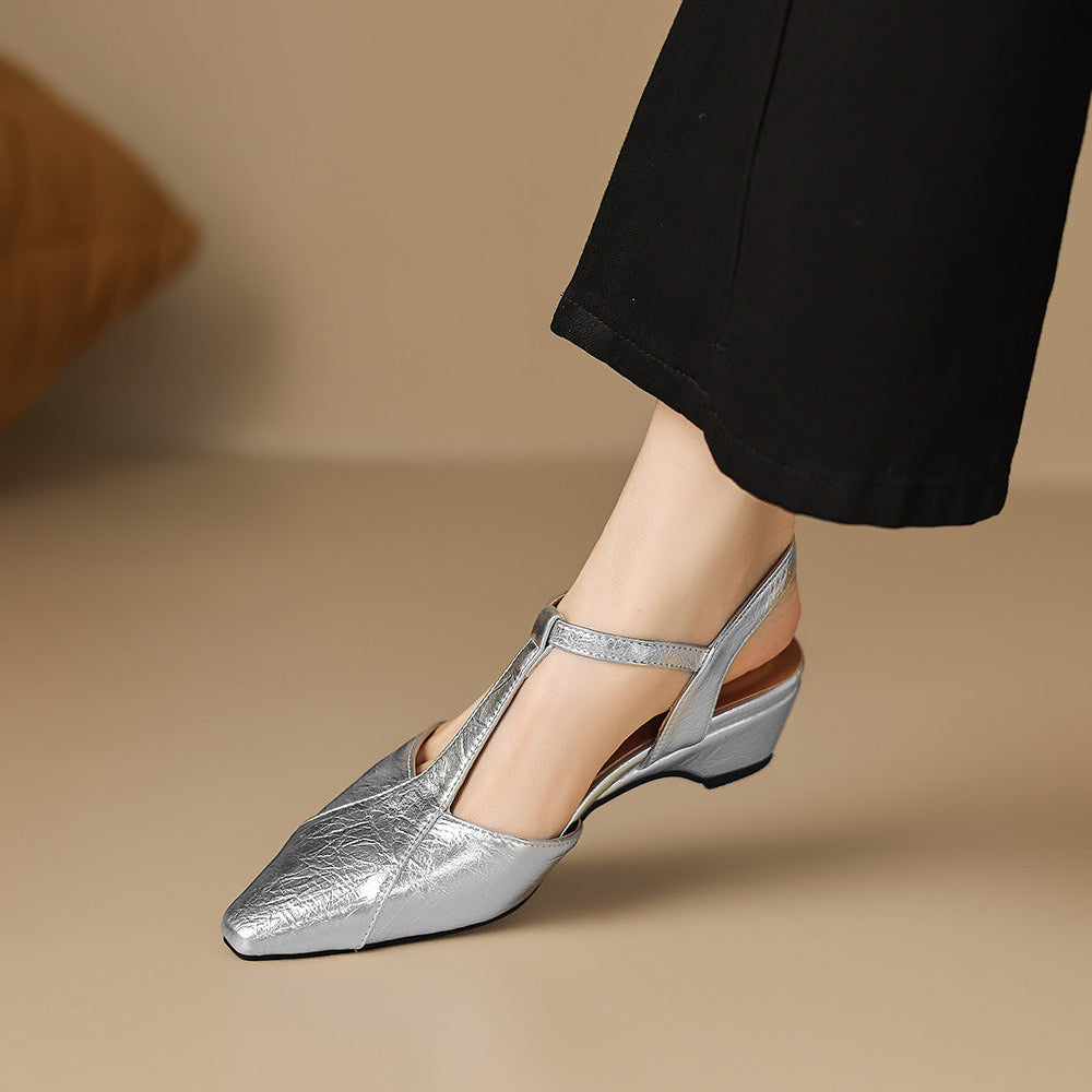 Lisse T-Strap Leather Heels
