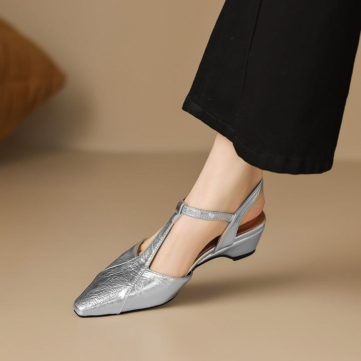 Lisse T-Strap Leather Heels