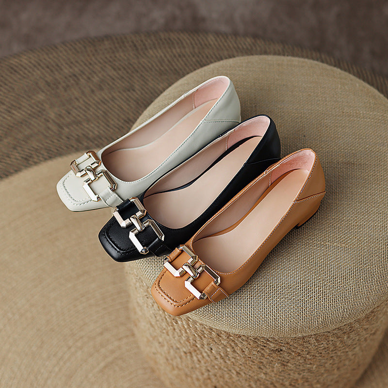 Roxy Premium Leather Square Toe Heels