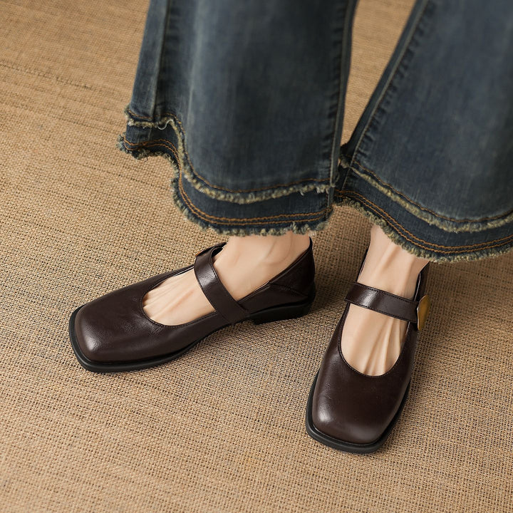 Tiara Mary Jane Leather Flats