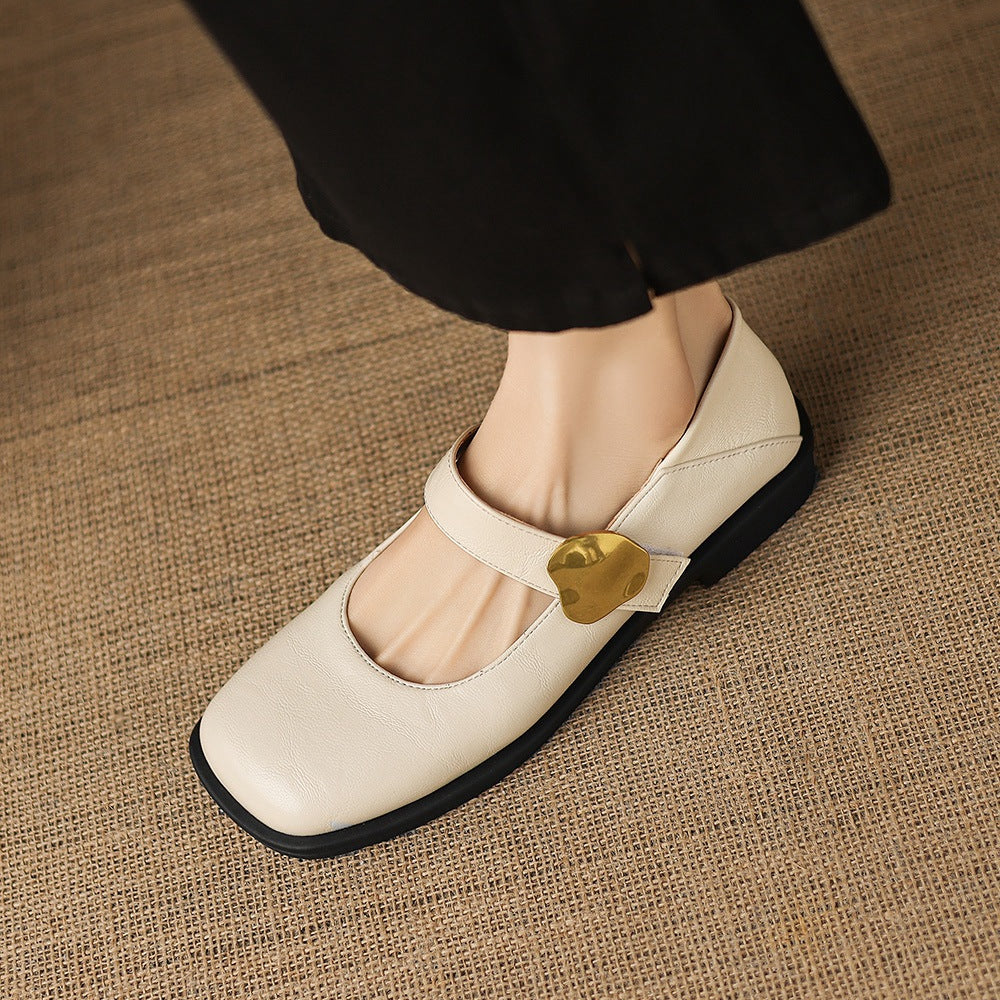 Tiara Mary Jane Leather Flats