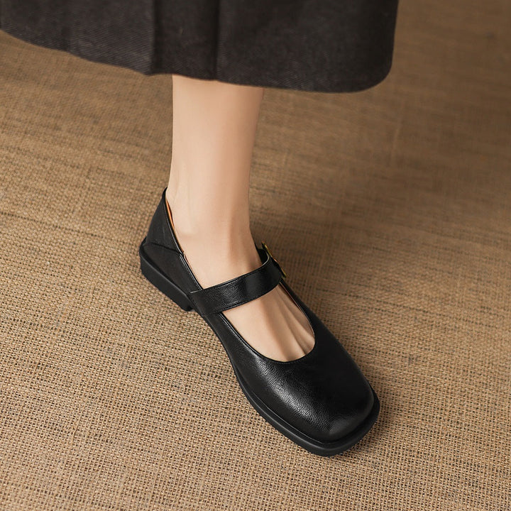Tiara Mary Jane Leather Flats