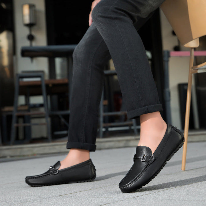 Breco Genuine Leather Moccasin Loafers
