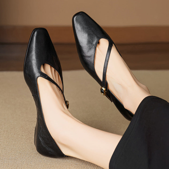 Izla Genuine Leather Mary Jane Flats