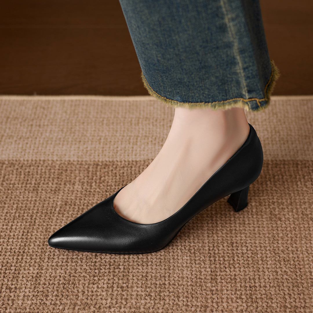 Adely Genuine Leather Pointed Heels
