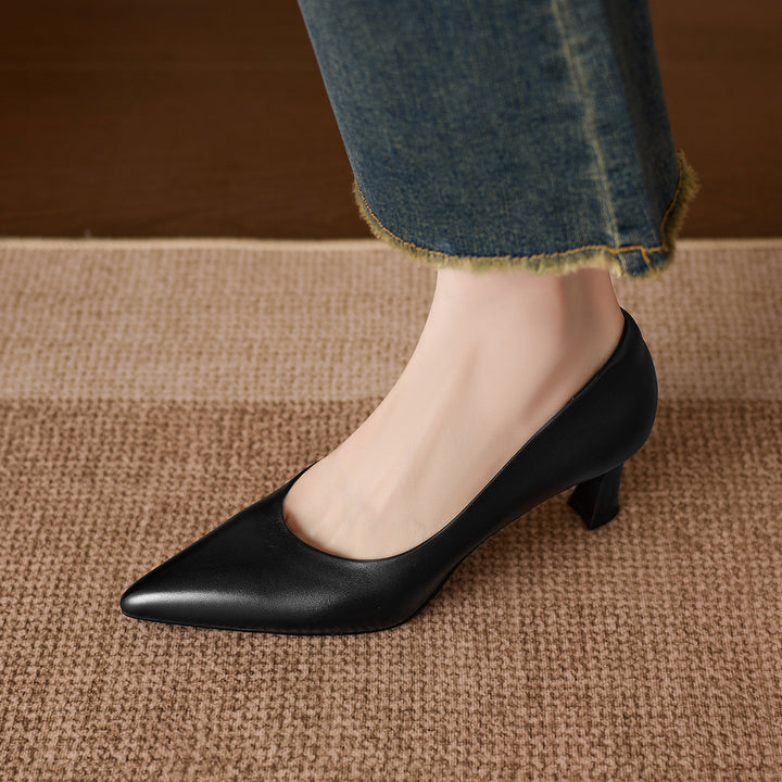 Adely Genuine Leather Pointed Heels