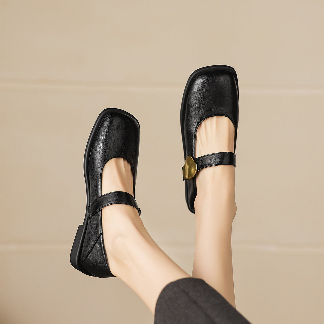Tiara Mary Jane Leather Flats