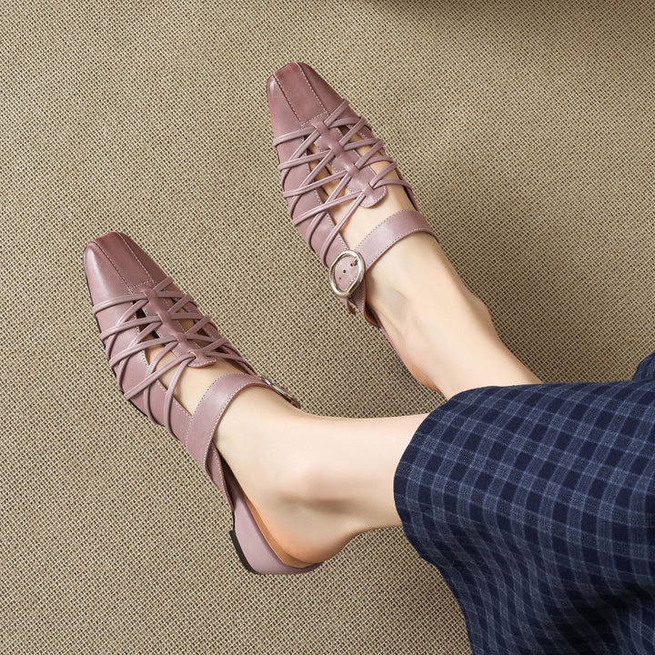 Meira Genuine Leather Mules