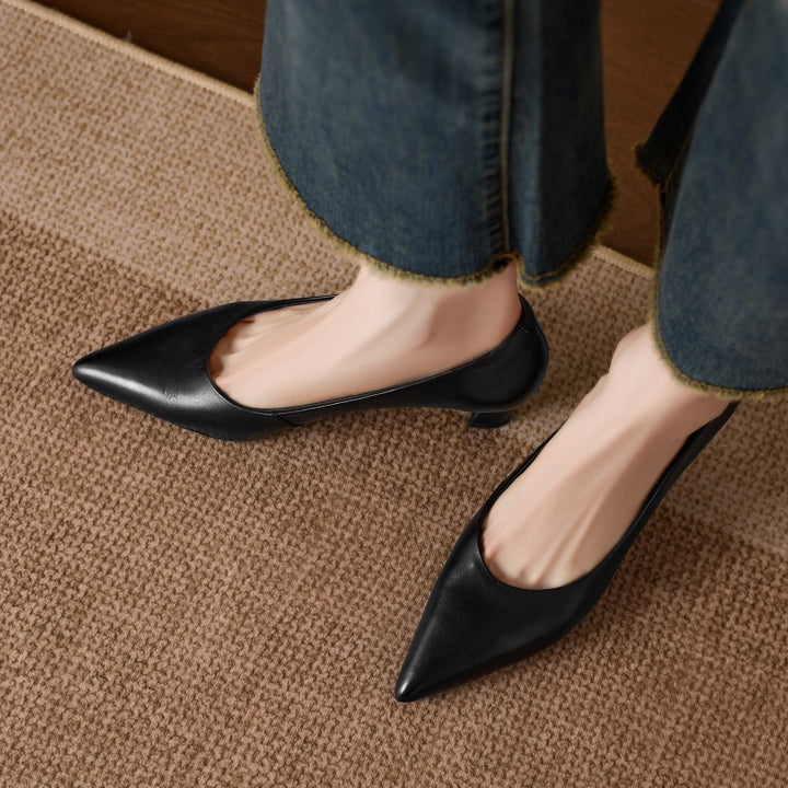 Adely Genuine Leather Pointed Heels